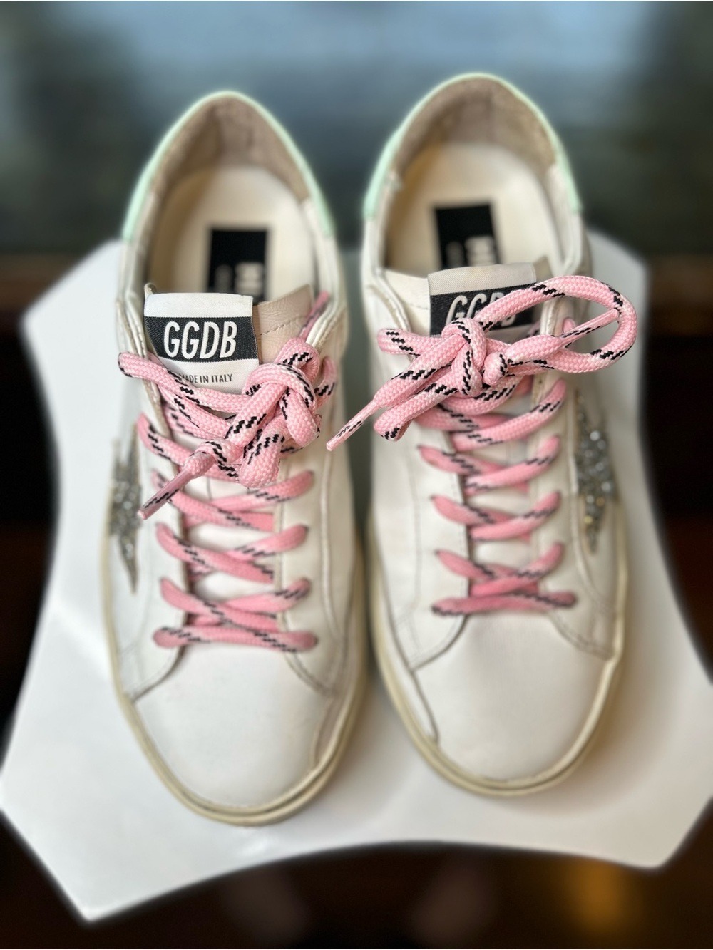 Golden Goose Hi Star Glitter Star Pink Laces Sneaker EU 38 - Picture 2 of 15
